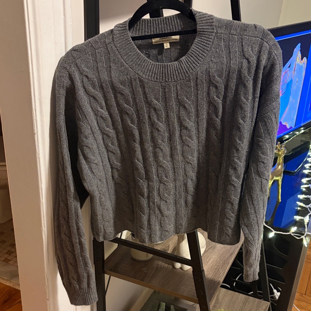 Madewell Charcoal Cable Knit Women's Sweater